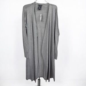 CHELSEA & THEODORE Cardigan Duster XL Mist Grey Heather Open Front Long Sleeve